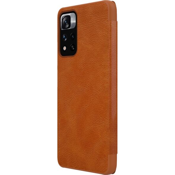 Nillkin Nillkin Qin Case etui do Xiaomi Poco X4 Pro 5G osłona na aparat kabura pokrowiec obudowa z klapką brązowy 10062387 6902048234987