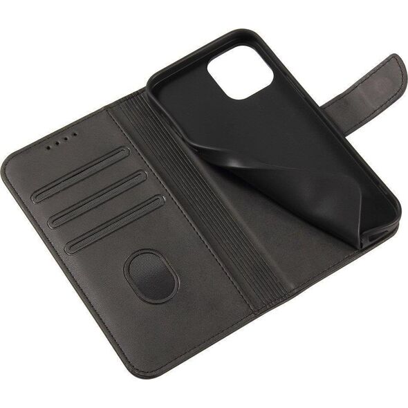 Hurtel Magnet Case elegancki futerał etui pokrowiec z klapką i funkcją podstawki Honor Magic3 Pro czarny 10062445 9145576241684