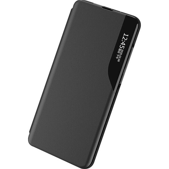 Hurtel Eco Leather View Case elegancki futerał etui z klapką i funkcją podstawki Samsung Galaxy S22+ (S22 Plus) czarny 10062487 9145576241165