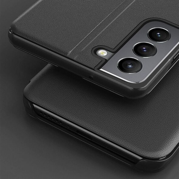Hurtel Eco Leather View Case elegancki futerał etui z klapką i funkcją podstawki Samsung Galaxy S22+ (S22 Plus) czarny 10062487 9145576241165