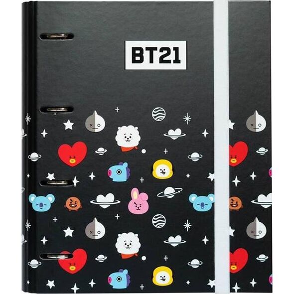 Segregator Line Friends Line Friends BT21 - Segregator pierścieniowy do przechowywania dokumentów z gumką (4 pierścienie) 10073686 8435497234416