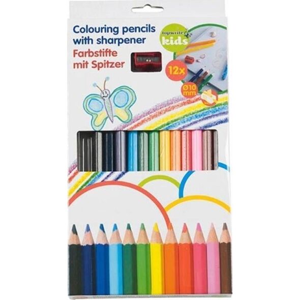 Topwrite Topwrite - Zestaw kredek olówkowych 12szt. z temperówką 10074011 8711252319438