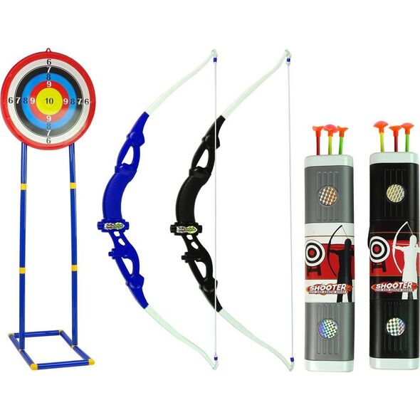 LeanToys Zestaw Strzelecki Łuk Tarcza na Stojaku 134 cm Kołczan Pistolety 10074052 5904665993095