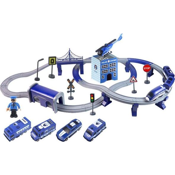 LeanToys Zestaw Miasteczko Policja Pociąg Niebieski 203 km/h 10074136 5904204757683