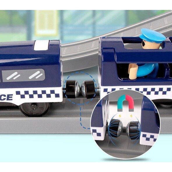 LeanToys Zestaw Miasteczko Policja Pociąg Niebieski 203 km/h 10074136 5904204757683