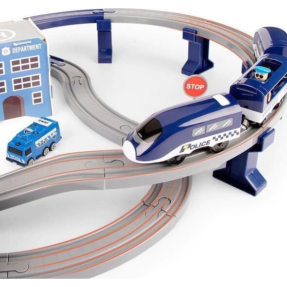 LeanToys Zestaw Miasteczko Policja Pociąg Niebieski 203 km/h 10074136 5904204757683