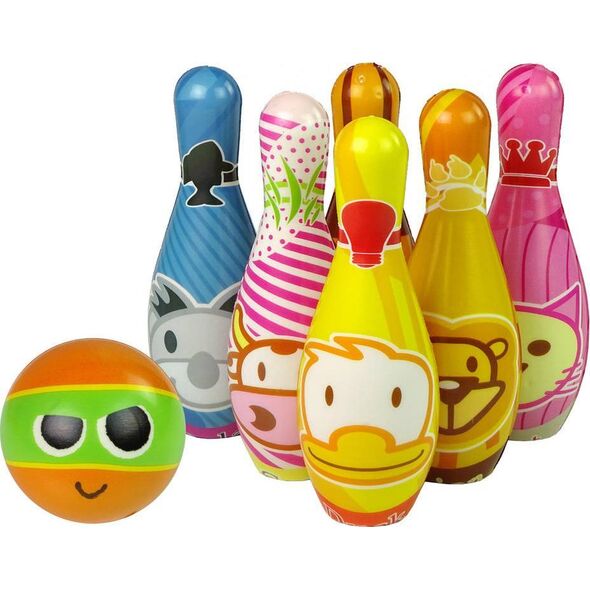 LeanToys Zestaw Do Gry Miękkie Kręgle 6 Sztuk Kolorowe Kula Liczby 10074164 5904665993163