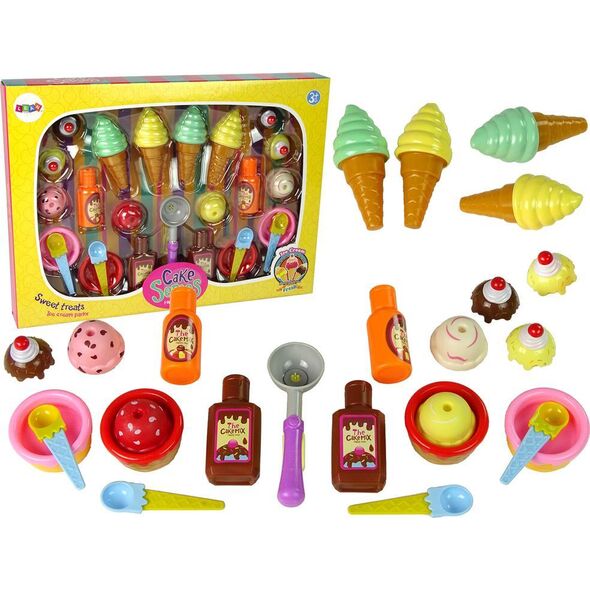 LeanToys Zestaw Słodkości Lody Babeczki Sosy Łyżeczki 10074260 5904204759328