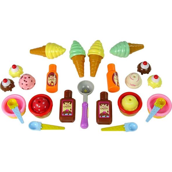 LeanToys Zestaw Słodkości Lody Babeczki Sosy Łyżeczki 10074260 5904204759328