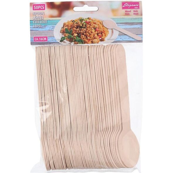 Cuisine Elegance Cuisine Elegance - Zestaw drewnianych łyżek 16 cm 50 szt. 10075175 8711252171388