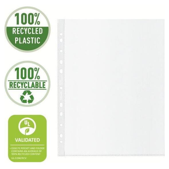 Esselte Koszulka groszkowa Recycled Premium PP 100 mic. A4 MAXI , 50 szt. Esselte 627504 10087470 4049793067735