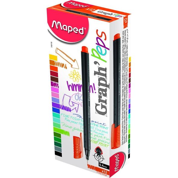 Maped Cienkopis GRAPH PEPS pomarańczowy Maped 749116 10088299 3154147491164