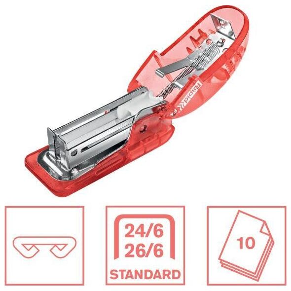 Zszywacz Rapid Zszywacz mini Rapid Colour"Breeze F4, 10 kartek, 5 lat gwarancji, koralowy 5001531 10089318 4051661037993