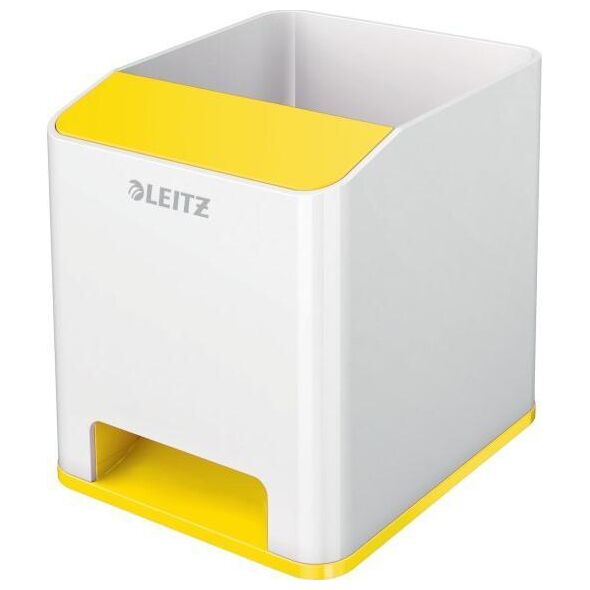 Leitz Kubek na długopisy Leitz WOW ze wzmacniaczem dźwięku, żółty 53631016 10090340 4002432122080