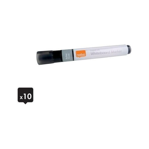 Nobo Markery Liquid Ink, czarne, 10 szt 1915377 10093107 5028252612821