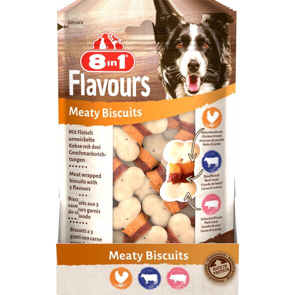 8in1 Przysmak FLAVOURS Meaty Biscuits 100g 10104303 4048422152590