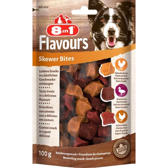 8in1 Przysmak FLAVOURS Skewer Bites 100g 10104304 4048422152538