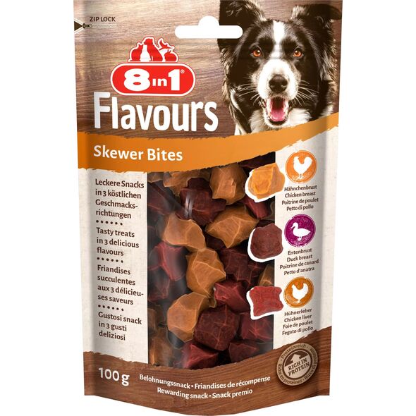 8in1 Przysmak FLAVOURS Skewer Bites 100g 10104304 4048422152538