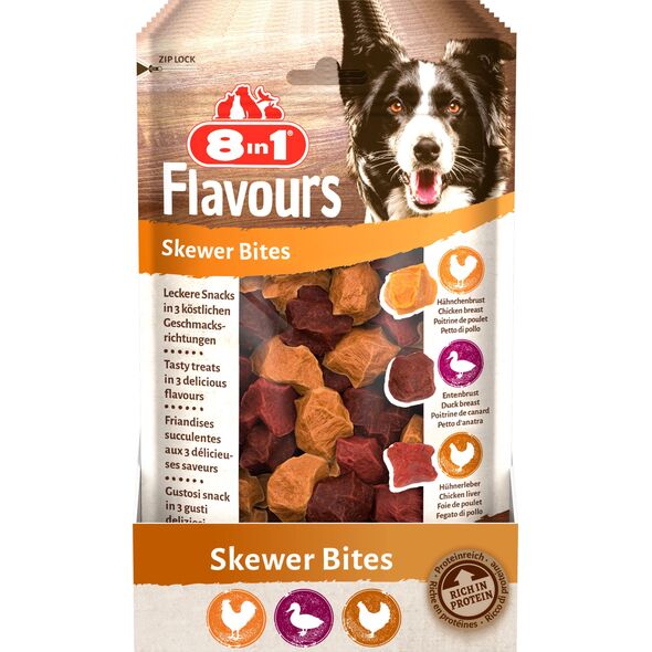 8in1 Przysmak FLAVOURS Skewer Bites 100g 10104304 4048422152538