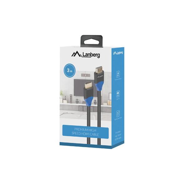 Kabel Lanberg HDMI - HDMI 3m czarny (CA-HDMI-15CU-0030-BK) 10130285 5901969434699