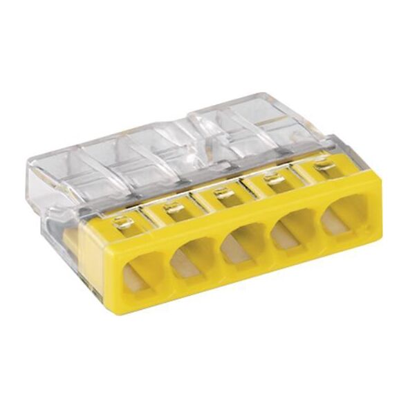 Wago SZYBKOZŁĄCZKA WAGO 2273-205 5X0,5-2,5 MM2 ŻÓŁTA 5 SZTUK 10142619 5907522003135
