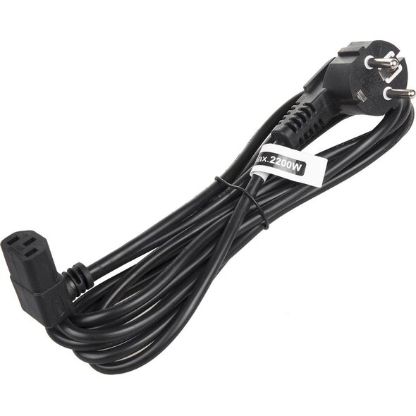 Kabel zasilający Maclean Kabel zasilający kątowy Maclean MCTV-854 3 pin 3m wtyk EU 10147711 5902211125006