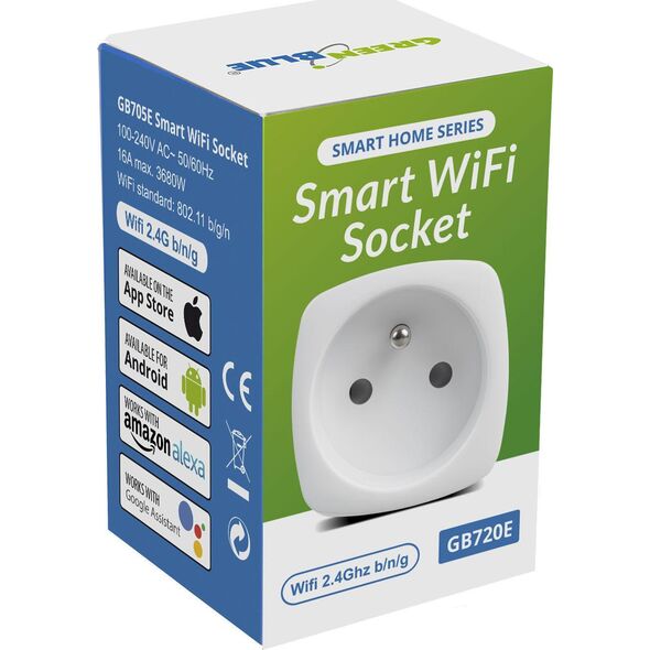 GreenBlue GreenBlue Zdalnie sterowane gniazdko WiFi GB720E 10177777 5902211124276