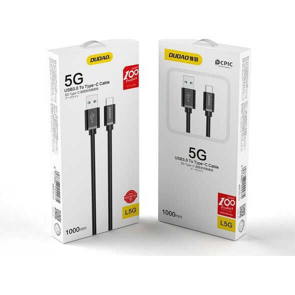 Kabel USB Dudao USB-A - USB-C 1 m Czarny (6973687242273) 10179462 6973687242275