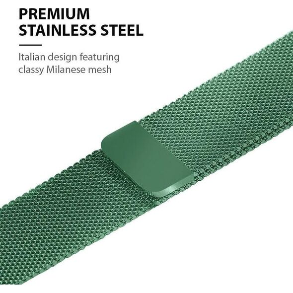 Crong Pasek ze stali nierdzewnej Crong Milano Steel do Apple Watch 42/44/45 mm zielony 10182791 5904310701327