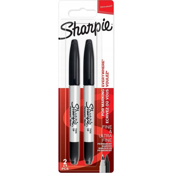 Sharpie Sharpie Marker Twin Tip Schwarz 2er Blister 10249896 3501179864549