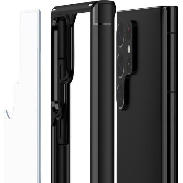 Crong Crong Hybrid Clear Cover - Etui Samsung Galaxy S22 Ultra (czarny) 10351771 5904310701525