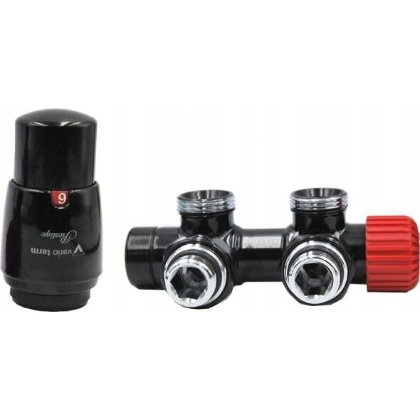 Vario Term Zestaw instalacyjny ALL IN ONE, TWINS kąt. prawy, czarny mat (pex) 10396197 5903175006554