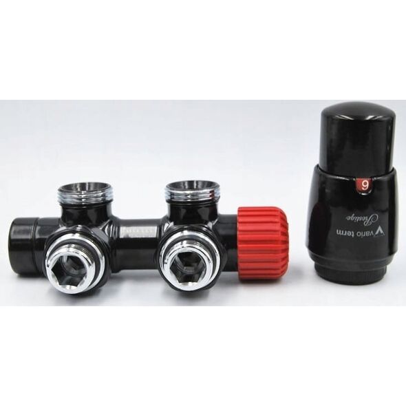 Vario Term Zestaw instalacyjny ALL IN ONE, TWINS kąt. prawy, czarny mat (pex) 10396197 5903175006554