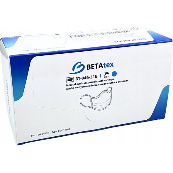 Zarys Zarys Betatex - Maseczki ochronne, jednorazowe, włókninowe - 50 sztuk 10400952 5907996872206