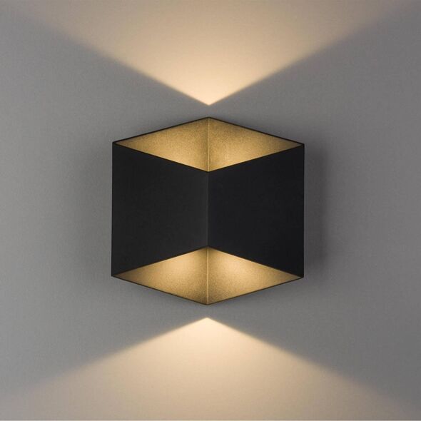 Kinkiet Nowodvorski Kinkiet LAMPA loft TRIANGLES LED 8142 Nowodvorski metalowa OPRAWA geometryczna LED 10W 3000K elewacyjna IP54 czarna 10412348 5903139814294