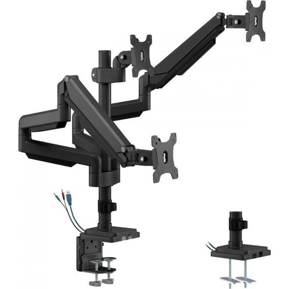 Ergo Office Uchwyt biurkowy na 3 monitory 17" - 30" (ER-408B) 10484931 5902211119685