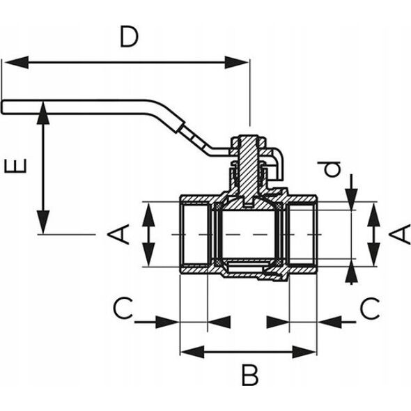Ferro KFP3 ZAWÓR KUL. WODNY Z RĄCZKA 1'' NAKR-NAKR, F-POWER // ZKW-25-WW-R-FER-POWER 10587616 5902194992022