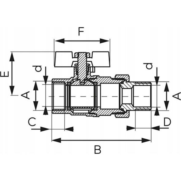 Ferro KFPS2 ZAWÓR KUL. WODNY MOTYL 3/4'' NAKR-WKR ŚRUBUNEK, F-POWER 10587629 5902194992473