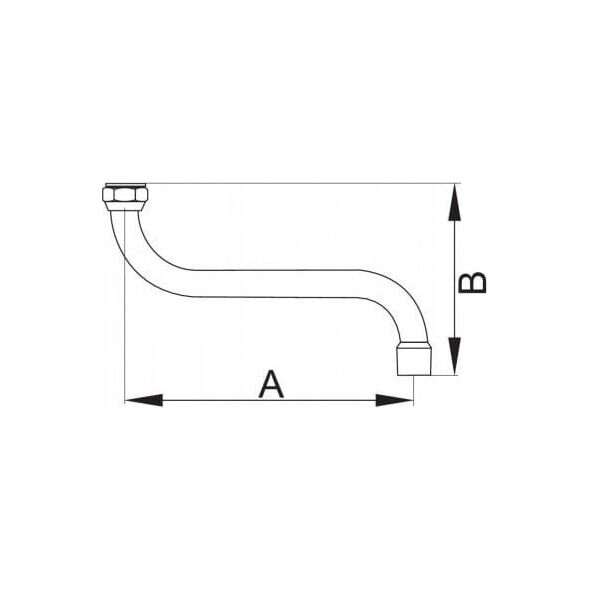 Wylewka Hydroland WYLEWKA 1/2" L-180MM S B // WL.S-180.B 10587823 5900308733394