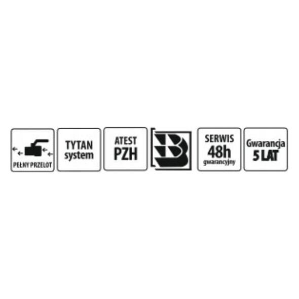 Hydroland ZAWÓR KULOWY WODNY 1/2" TYTAN RĄCZKA W/W // ZKW-15-WW-R-H-TYTAN 10587967 5900308733738