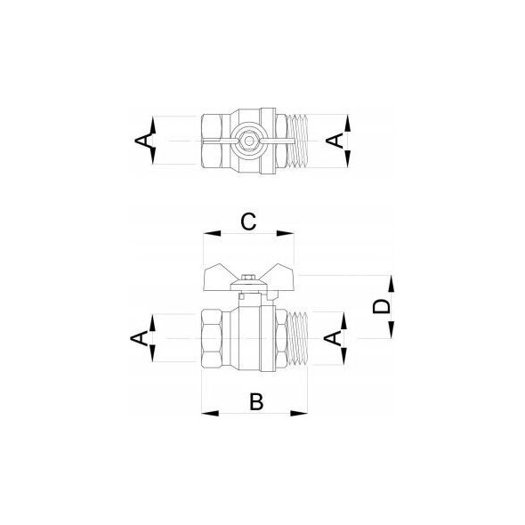 Hydroland ZAWÓR KULOWY WODNY TYTAN 3/4" MOTYL N/W // ZKW-20-WN-M-H-TYTAN 10587970 5900308734421