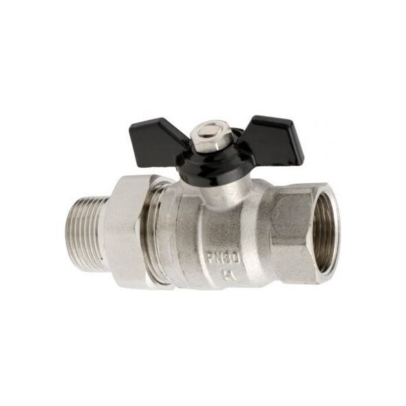 Hydroland ZAWÓR KULOWY WODNY ŚRUBUNEK MOTYL 1" TYTAN W/S// ZKW-25-WS-M-H-TYTAN 10587971 5900308734315
