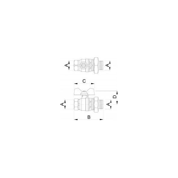 Hydroland ZAWÓR KULOWY WODNY ŚRUBUNEK MOTYL 3/4"" TYTAN W/S // ZKW-20-WS-M-H-TYTAN 10587973 5900308734308