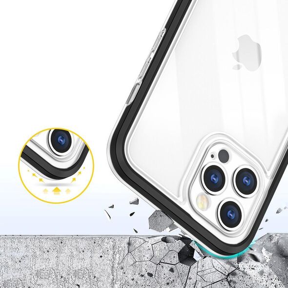 Hurtel Clear 3in1 etui do iPhone 12 Pro Max żelowy pokrowiec z ramką czarny 10757580 9145576242421