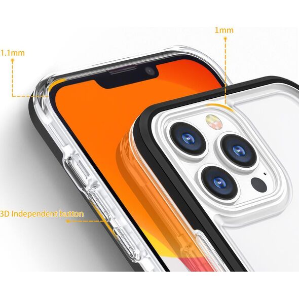 Hurtel Clear 3in1 etui do iPhone 13 Pro żelowy pokrowiec z ramką czarny 10757582 9145576242513