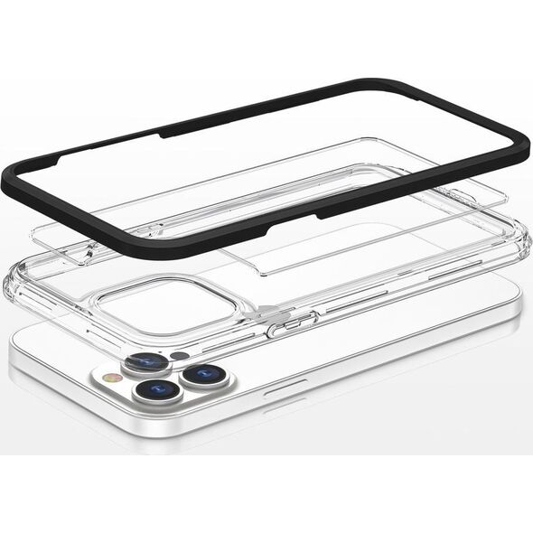 Hurtel Clear 3in1 etui do iPhone 13 Pro Max żelowy pokrowiec z ramką czarny 10757585 9145576242544