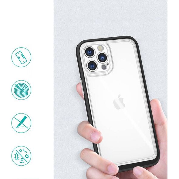 Hurtel Clear 3in1 etui do iPhone 12 Pro żelowy pokrowiec z ramką czarny 10757587 9145576242391