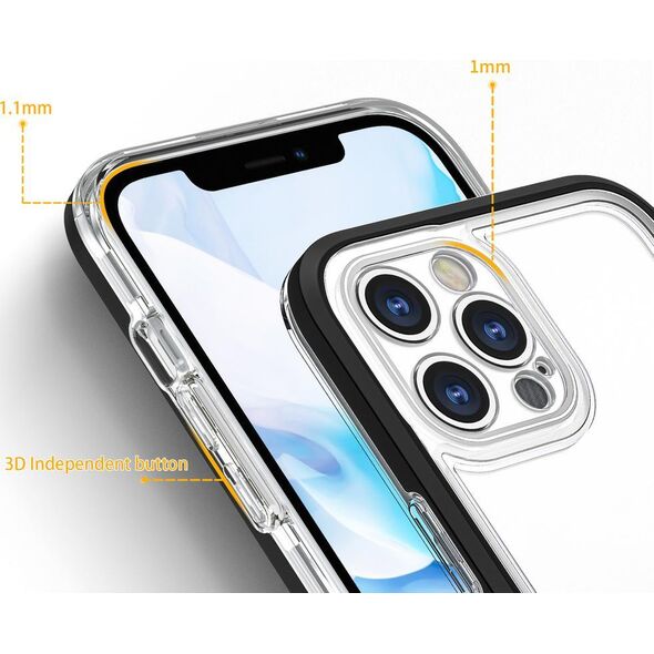 Hurtel Clear 3in1 etui do iPhone 12 Pro żelowy pokrowiec z ramką czarny 10757587 9145576242391