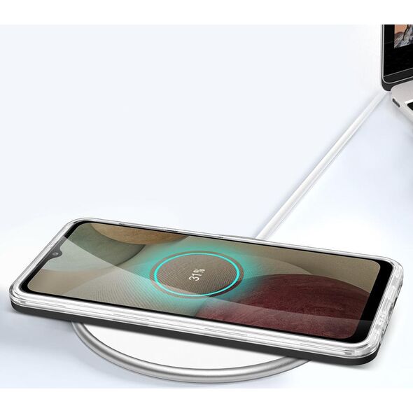 Hurtel Clear 3in1 etui do Samsung Galaxy A22 4G żelowy pokrowiec z ramką czarny 10757590 9145576242636