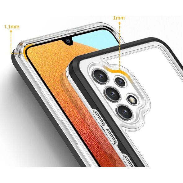 Hurtel Clear 3in1 etui do Samsung Galaxy A32 5G żelowy pokrowiec z ramką czarny 10757591 9145576242698